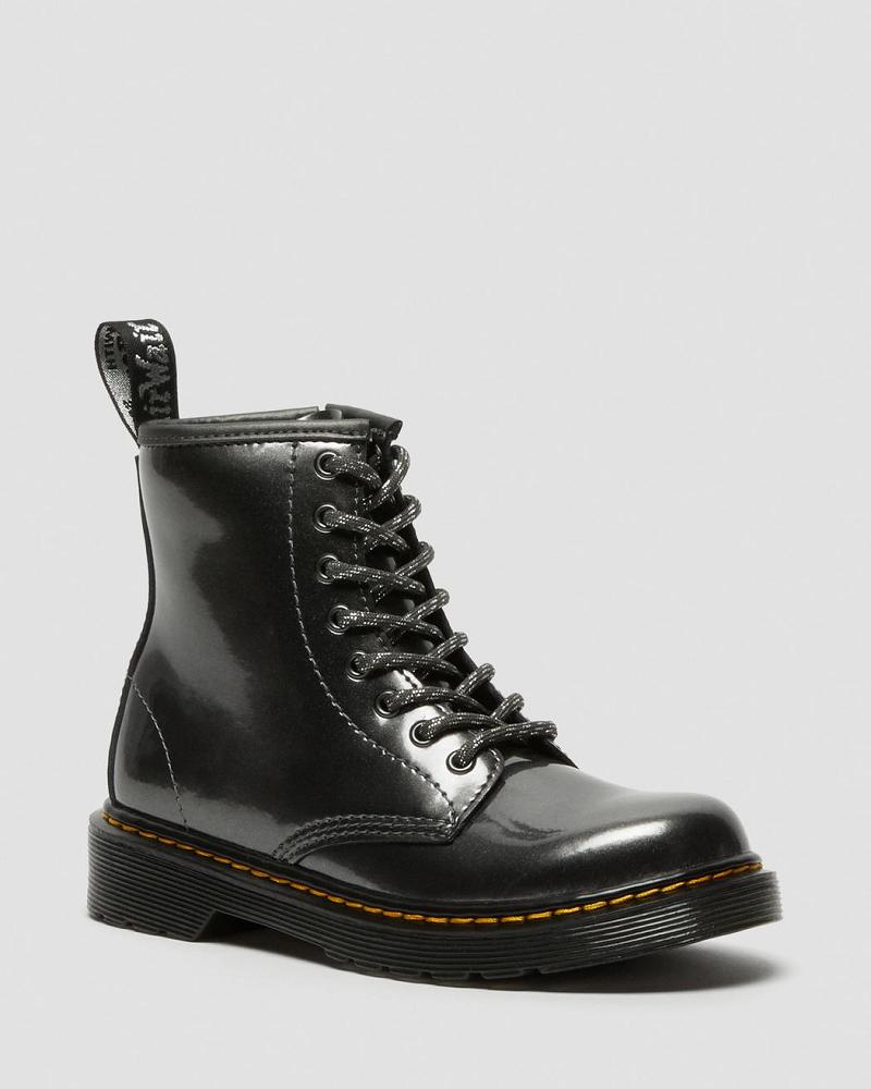 Dr Martens Junior 1460 Metallic Snørestøvler Børn Grå | DK 682UZG